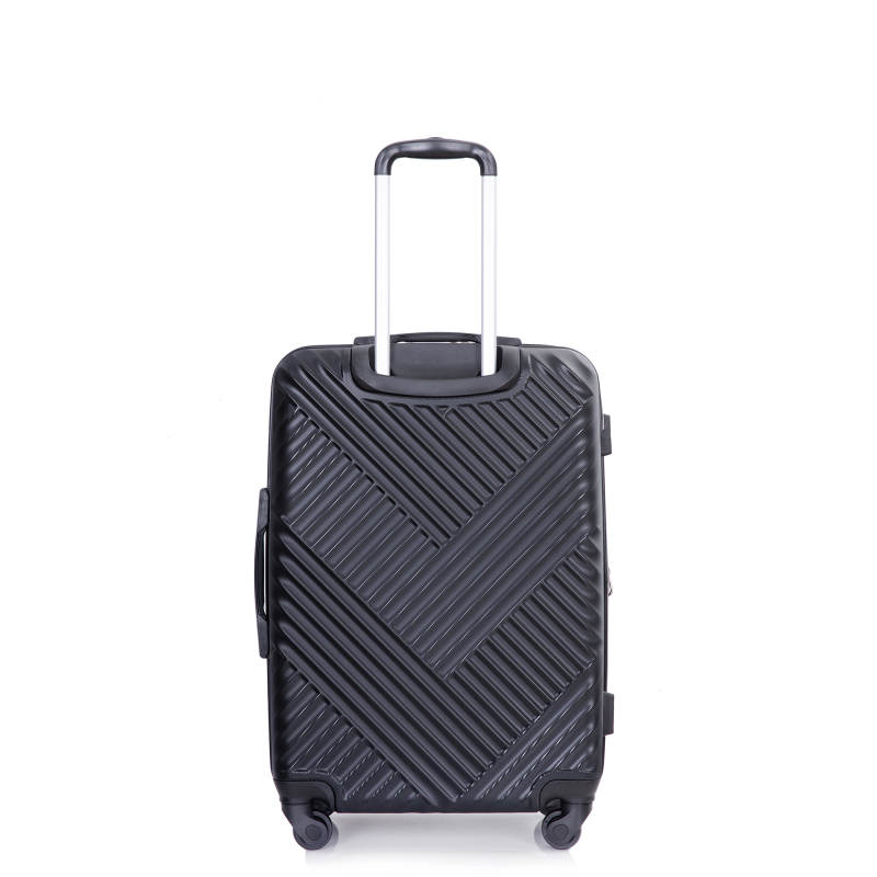 Expandable 3 Piece Luggage Sets PC Lightweight Suitcase with Two Hooks, Spinner Wheels, TSA Lock, (20/24/28), Black